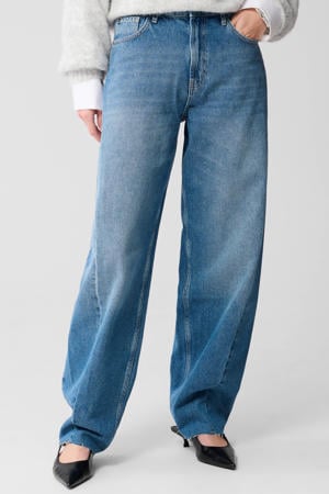 high waist barrel jeans blauw