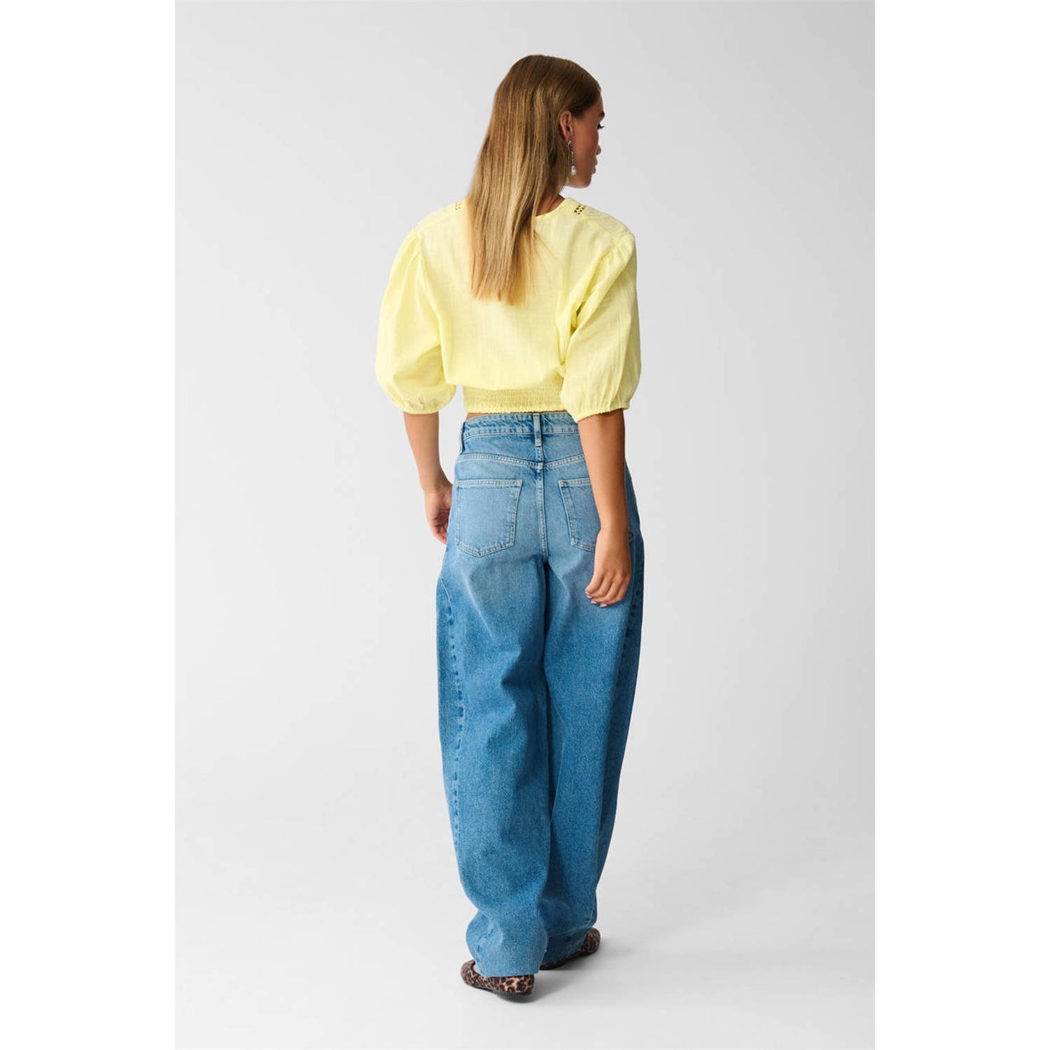 Shoeby high waist barrel jeans blauw