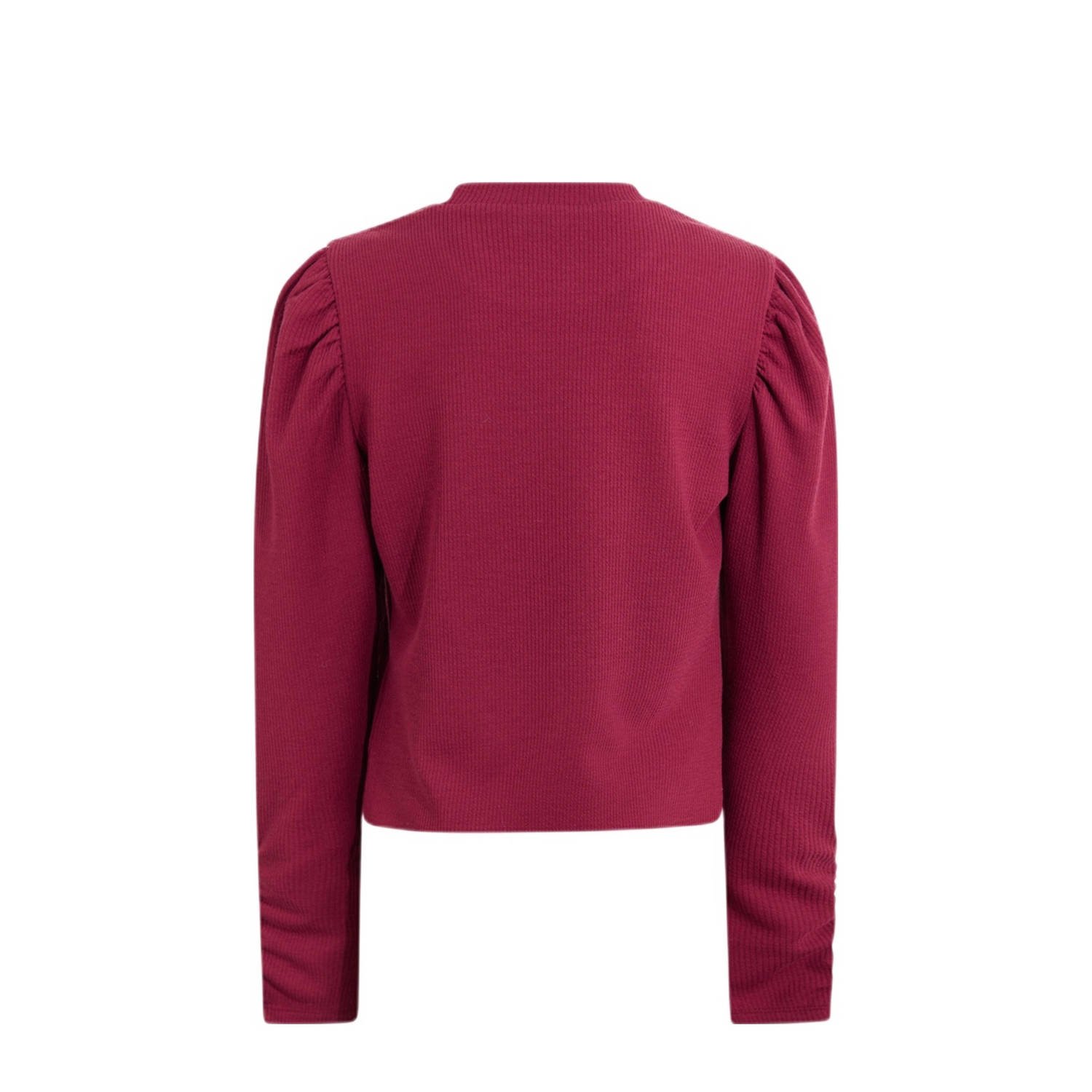 Shoeby longsleeve donkerrood rib gebreid