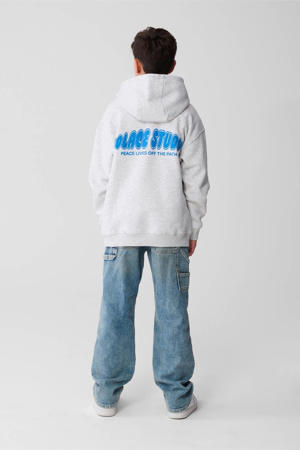 hoodie met backprint grijs melange