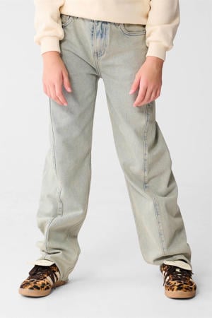 barrel high waist barrel jeans washed light blue denim