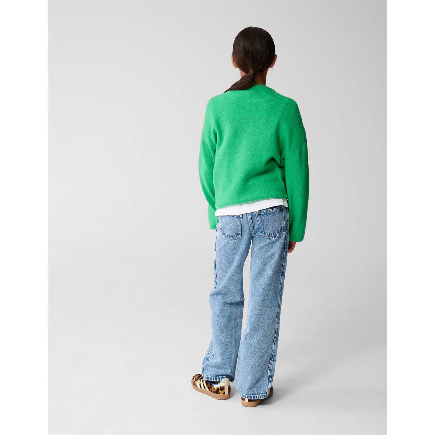 Shoeby trui groen fijn gebreid