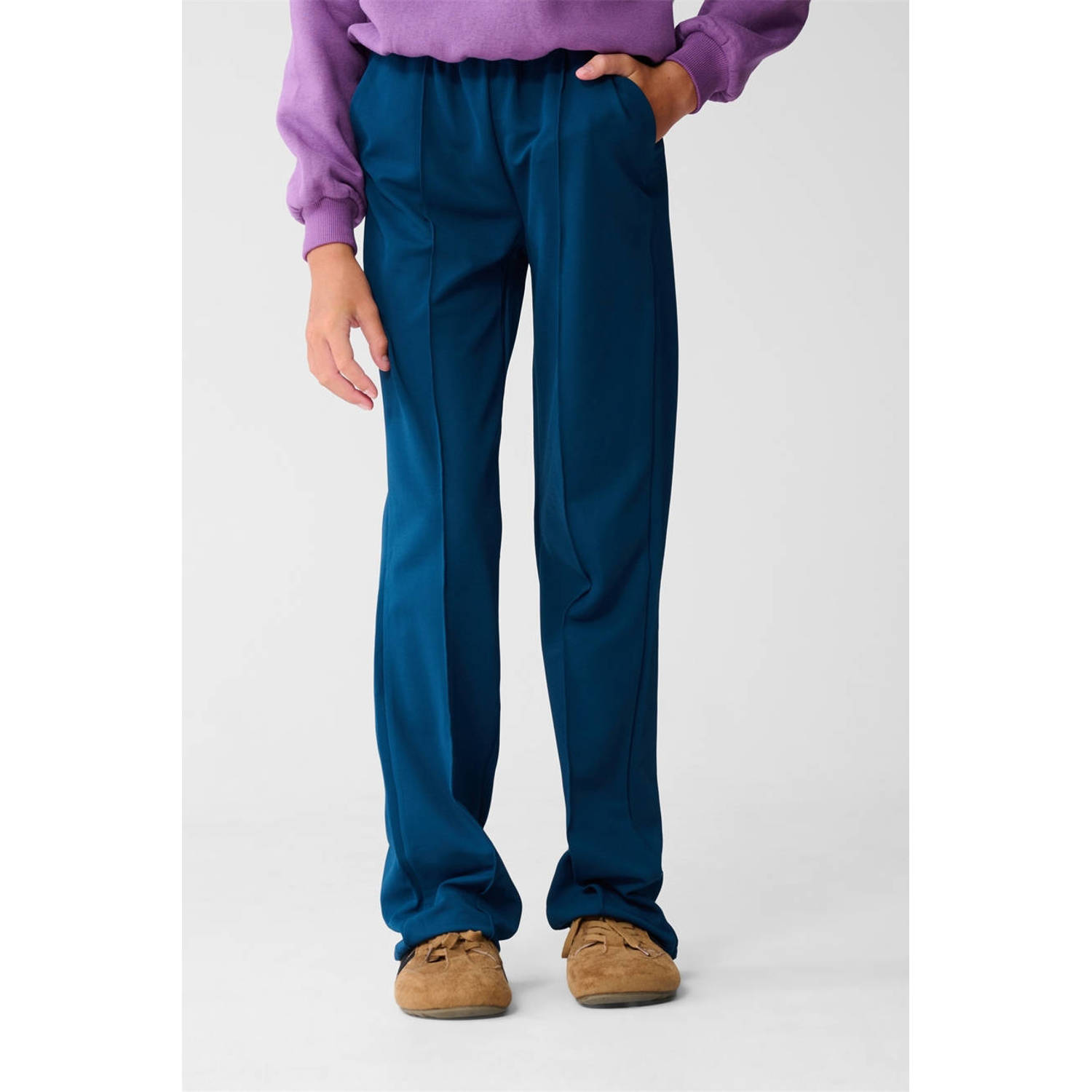 Shoeby wide leg casual broek blauw