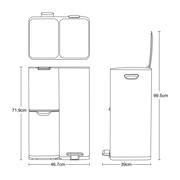 thumbnail: NOUS Living prullenbak - afvalscheiding (13L+17L+30L) - mat zwart