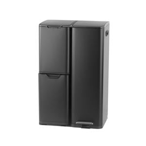 prullenbak - afvalscheiding (13L+17L+30L) - mat zwart