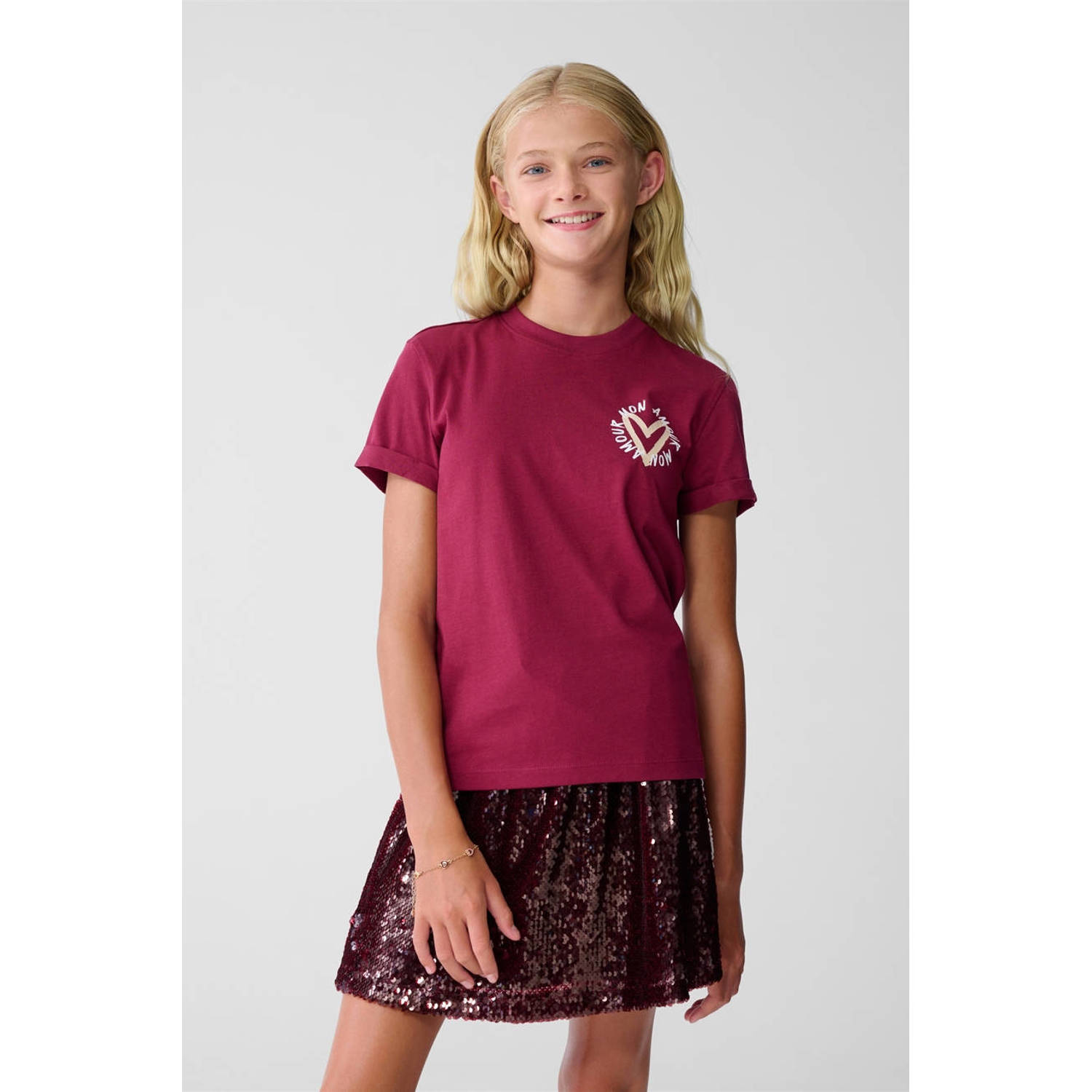 Shoeby T-shirt donkerrood