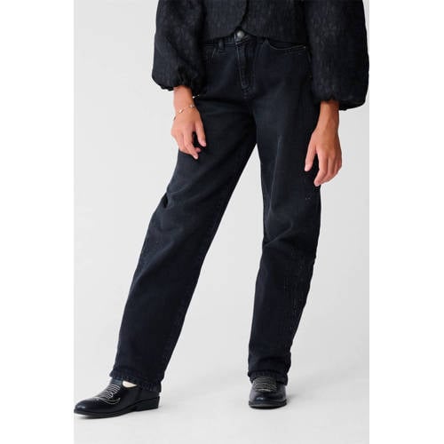 Shoeby high waist barrel jeans black denim afbeelding