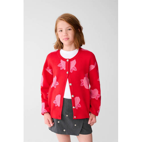 Shoeby vest rood fijn gebreid afbeelding