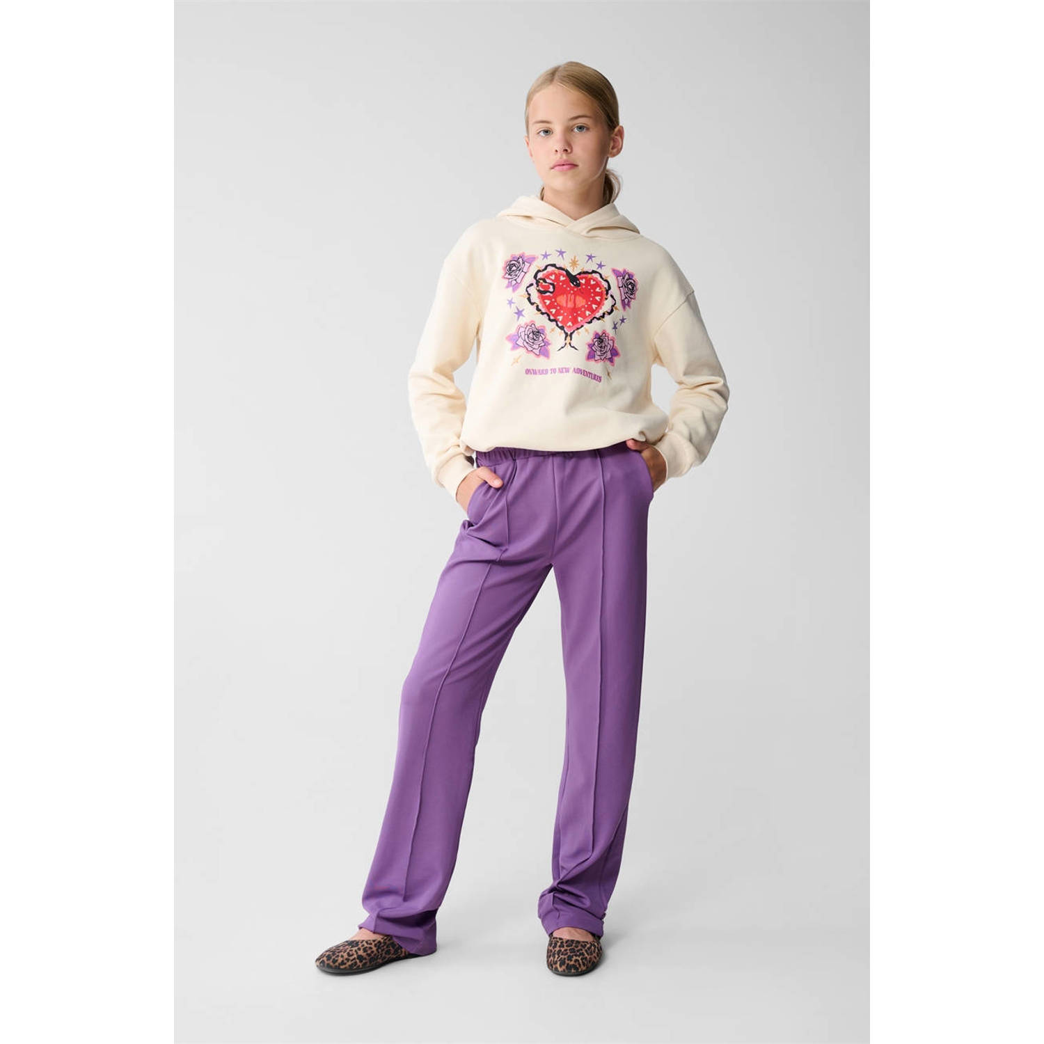 Shoeby wide leg casual broek paars