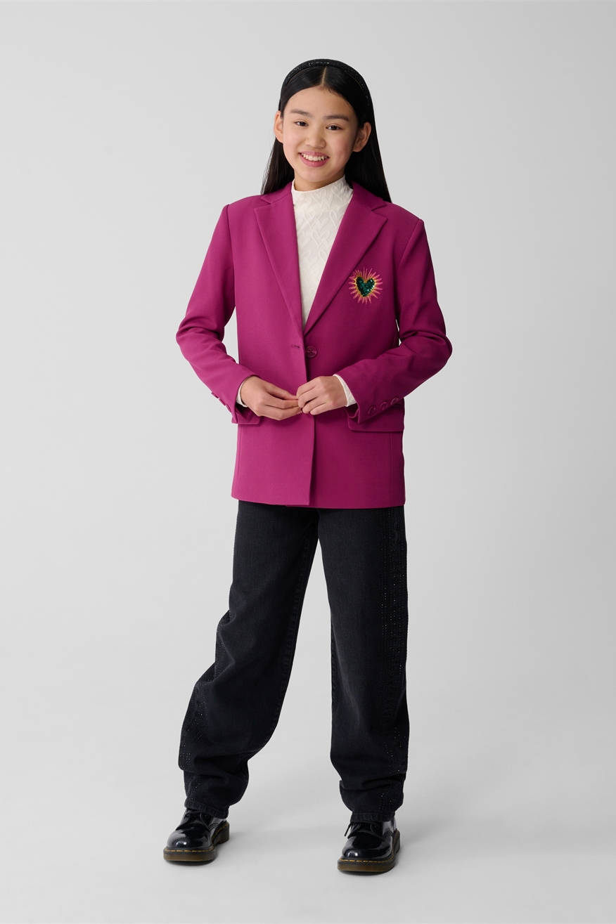 Studio AMAYA x Poespas oversized blazer roze met pailletten