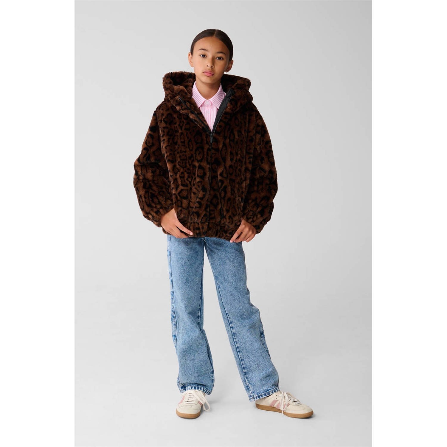 Shoeby imitatiebonten faux fur jas bruin