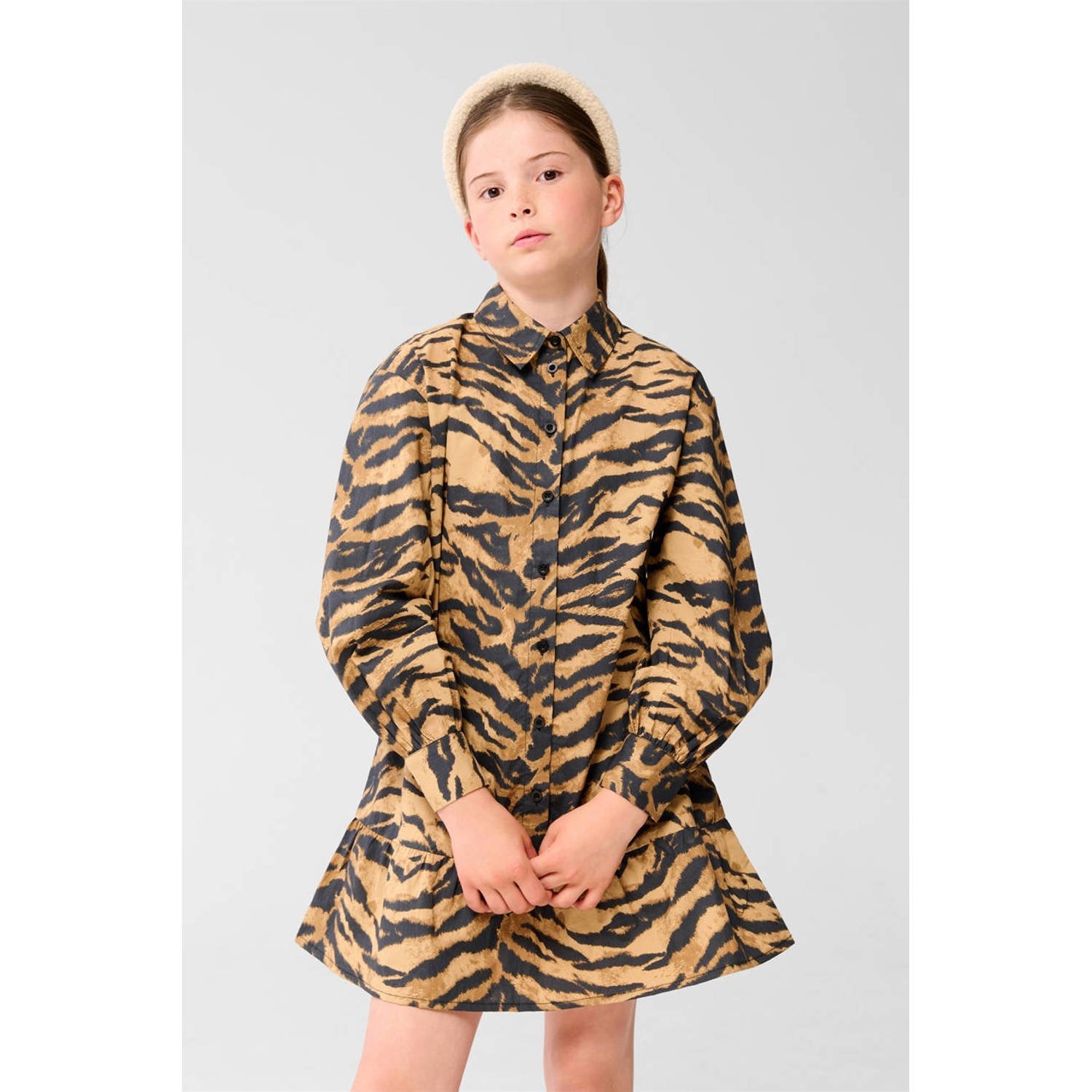 Shoeby midi jurk bruin