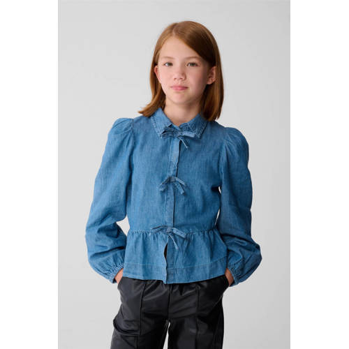 Shoeby denim blousetop medium blue denim afbeelding