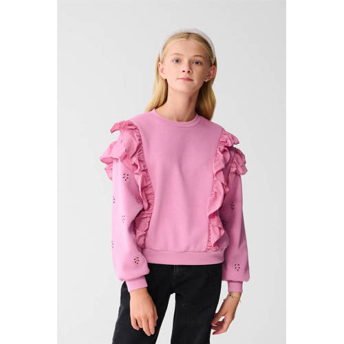 Shoeby sweater roze broderie afbeelding