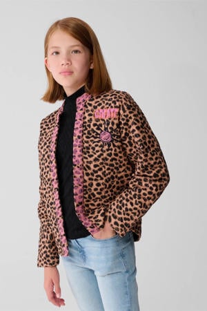 jasje voor binnen met panterprint bruin