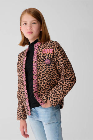 jasje voor binnen met panterprint bruin