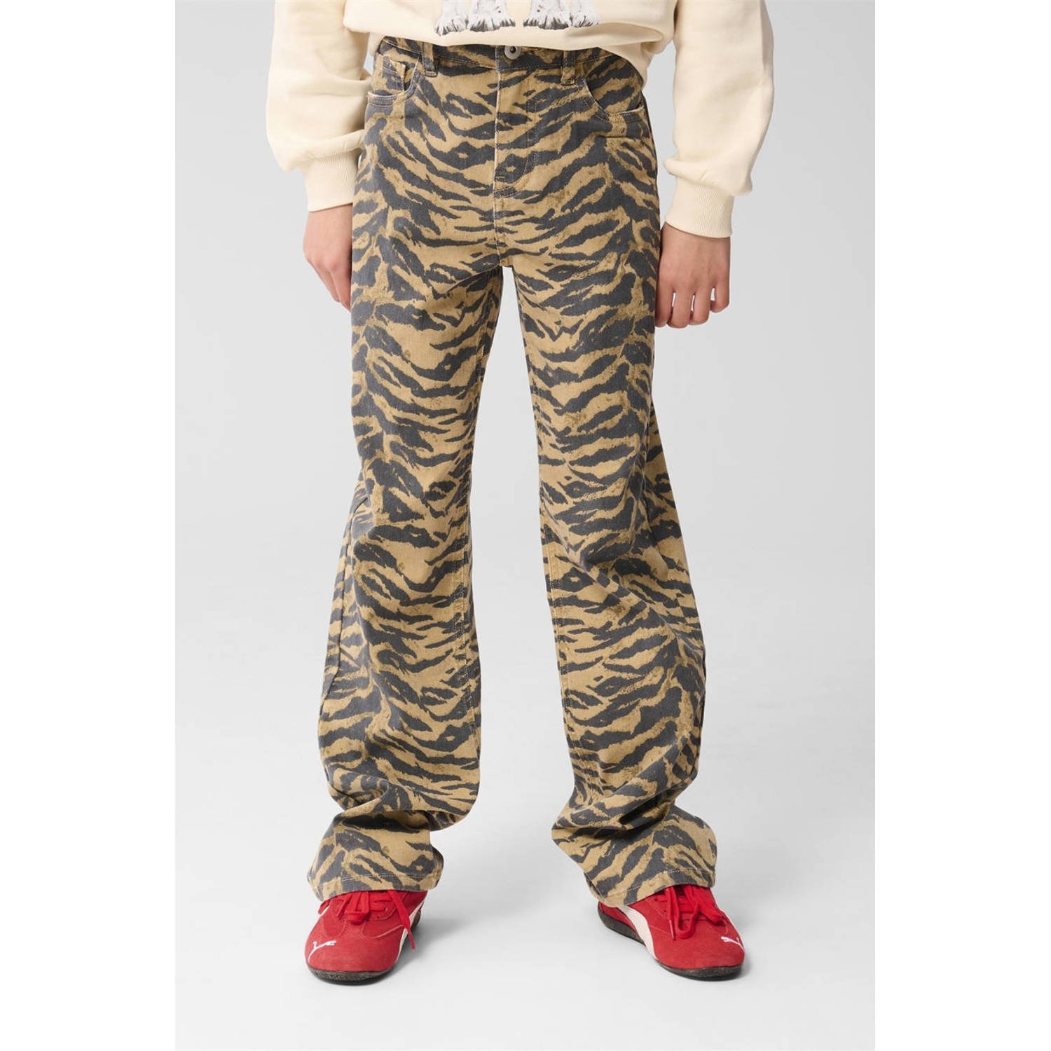 Shoeby wide leg casual broek bruin
