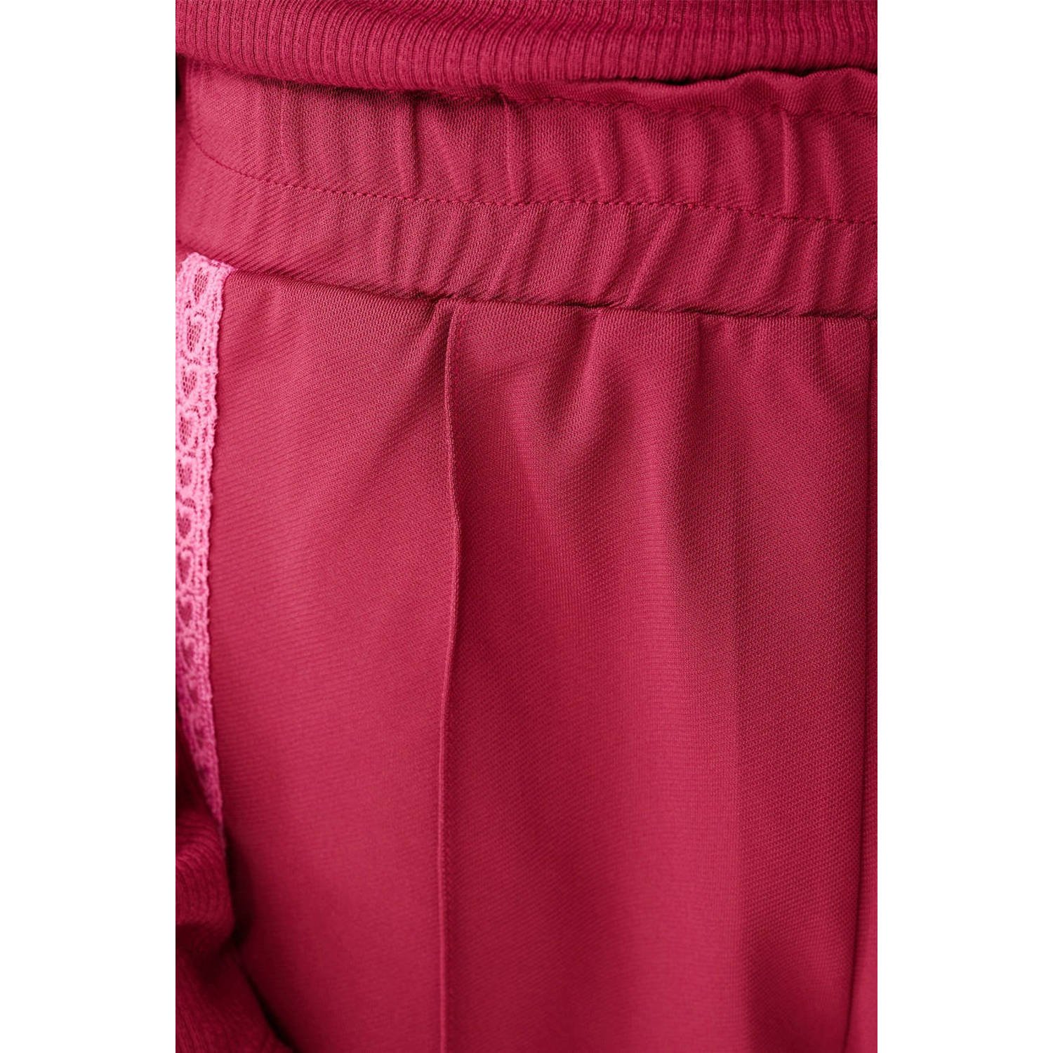 Shoeby wide leg casual broek donkerrood
