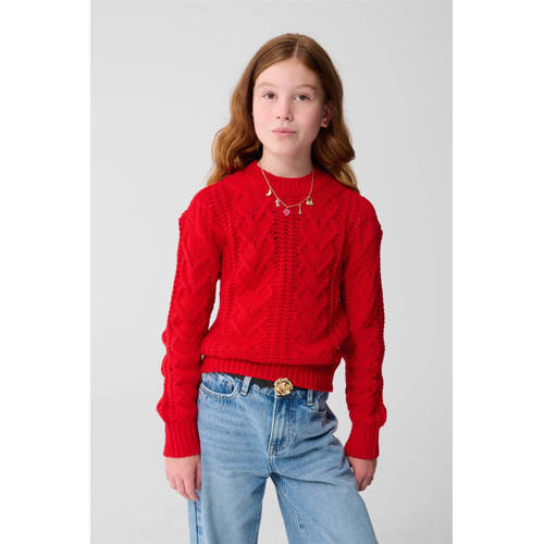 Shoeby trui rood met kabels afbeelding