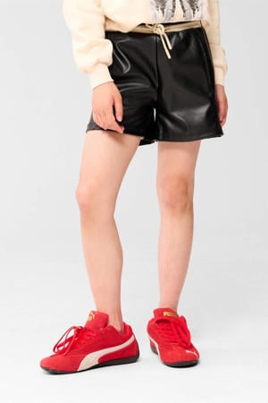 imitatieleren regular casual short zwart