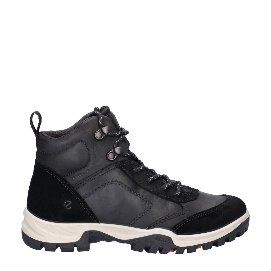Zwarte dames Ecco Xpedition III leren wandelschoenen met veters