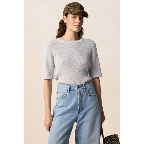 Sissy-Boy pullover lichtblauw rib gebreid afbeelding