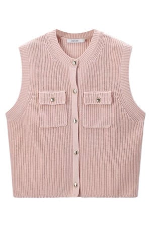 gilet lichtroze gebreid