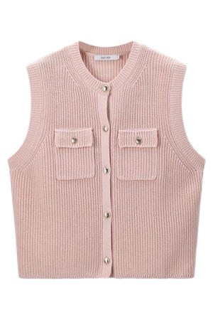 gilet lichtroze gebreid