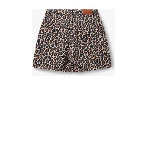 Sissy-Boy denim high waist short met panterprint donkerbruin afbeelding