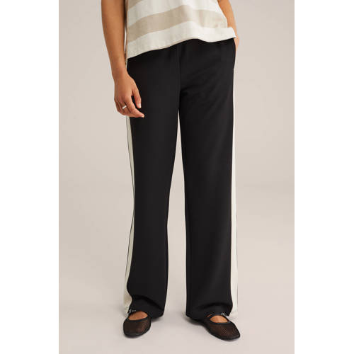 WE Fashion straight regular waist broek zwart afbeelding
