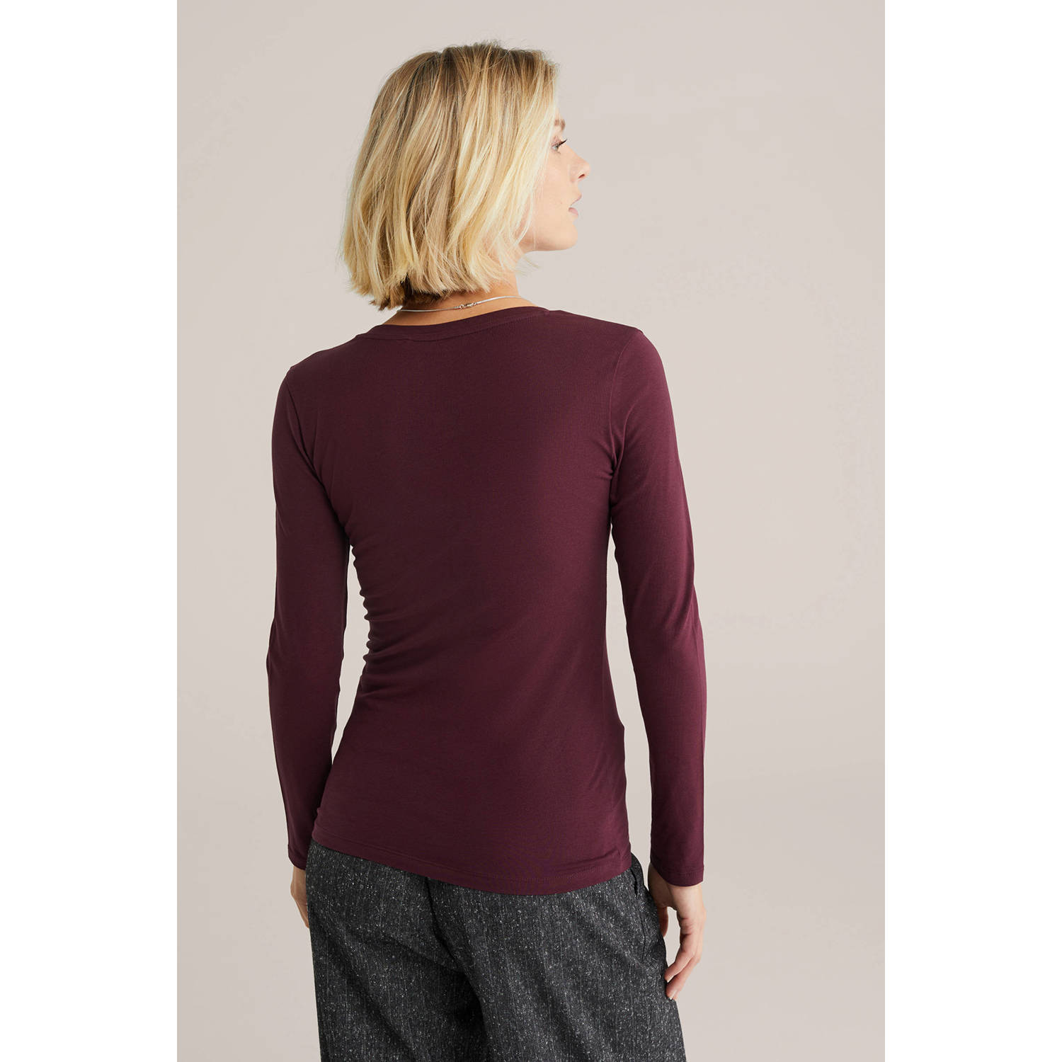 WE Fashion longsleeve donkerrood