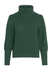thumbnail: Groene dames VILA coltrui gebreid van acryl met effen en lange mouwen