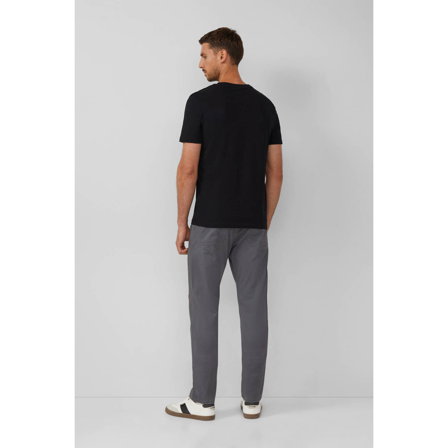 s.Oliver regular T-shirt zwart (set van 5)