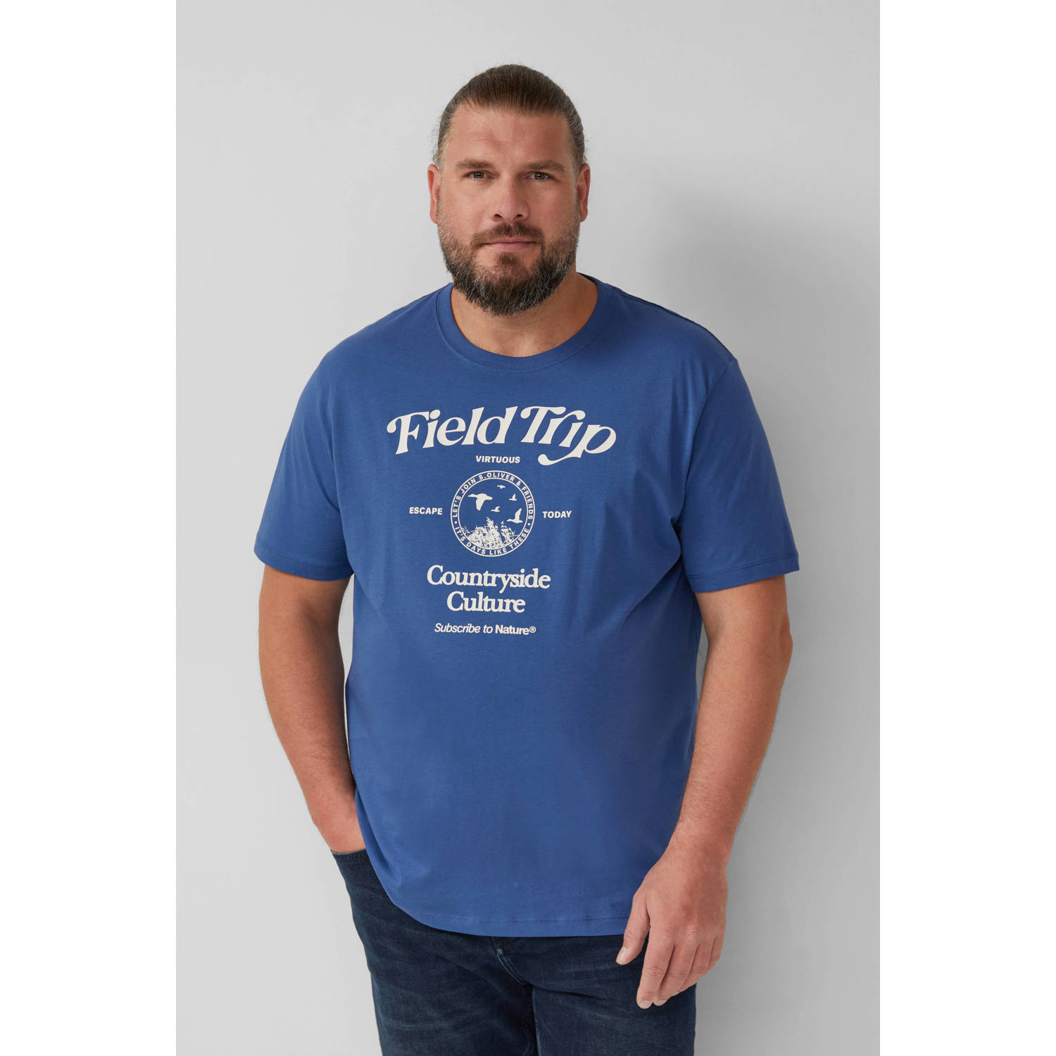 S.Oliver Big Size regular T-shirt blauw