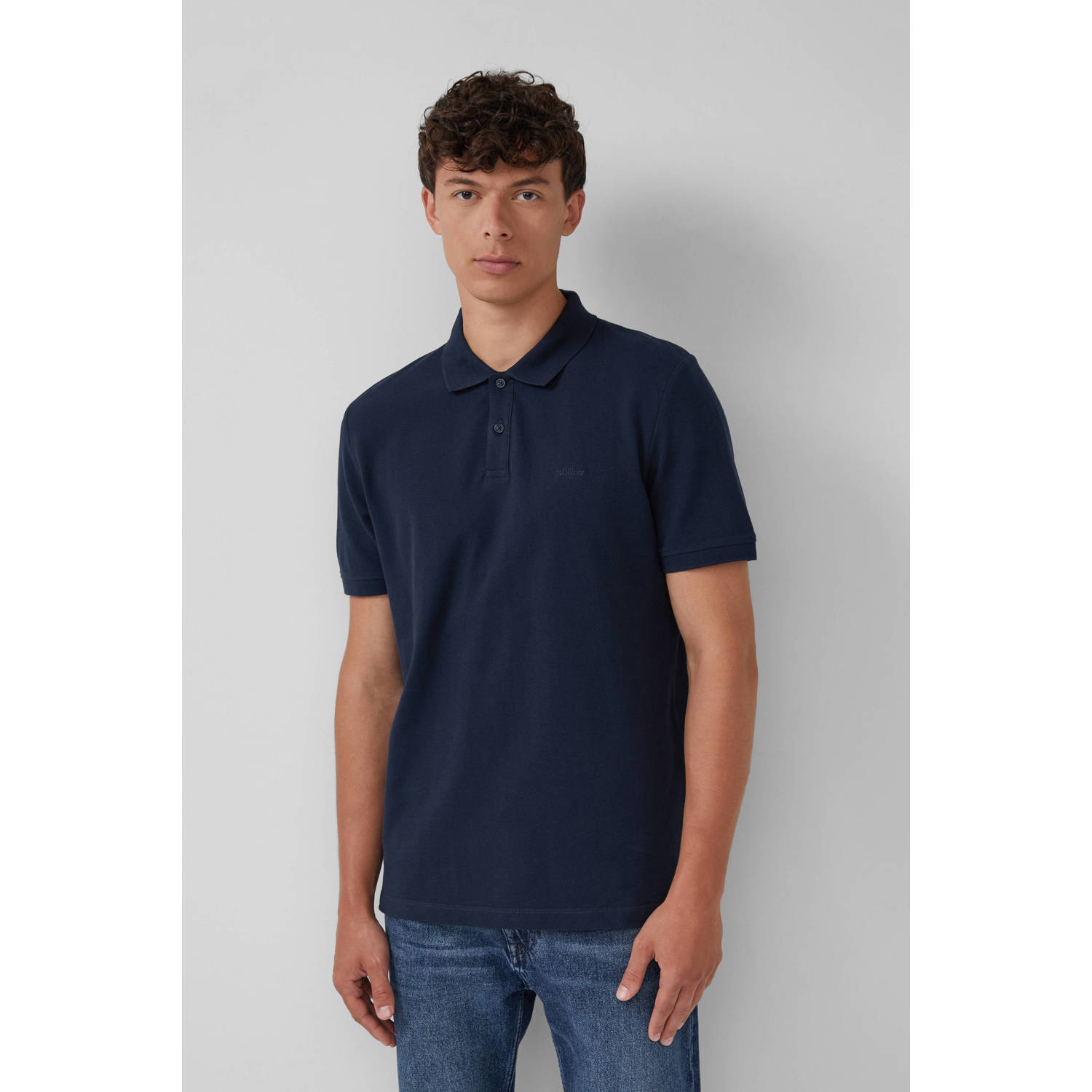 s.Oliver regular polo donkerblauw (set van 2)