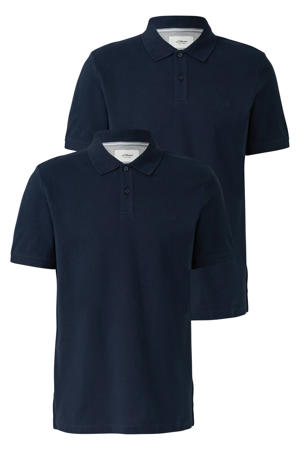 regular polo donkerblauw - (set van 2)