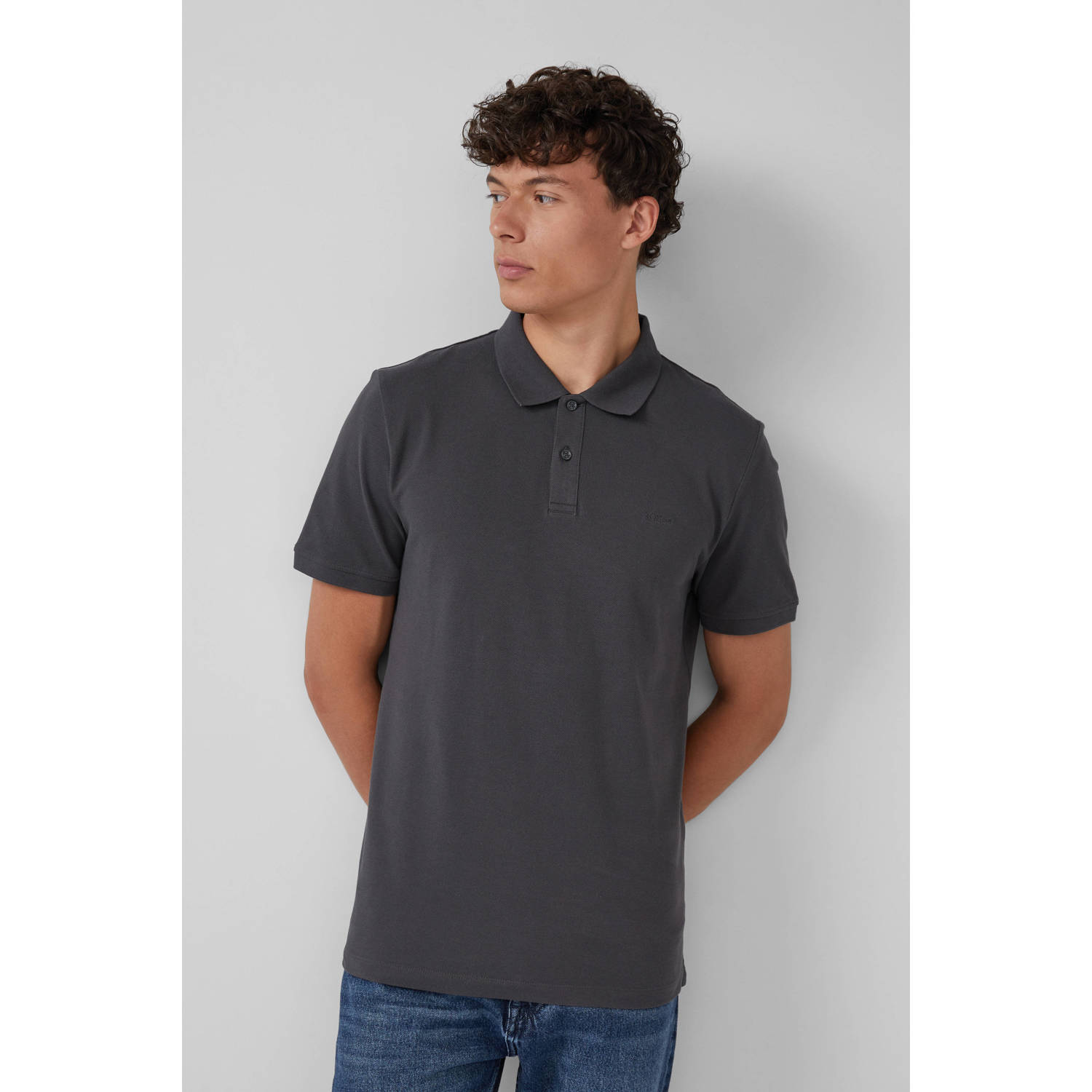 S.Oliver regular polo antraciet (set van 2)