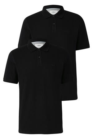 regular polo zwart - (set van 2)