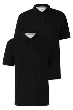 regular polo zwart - (set van 2)