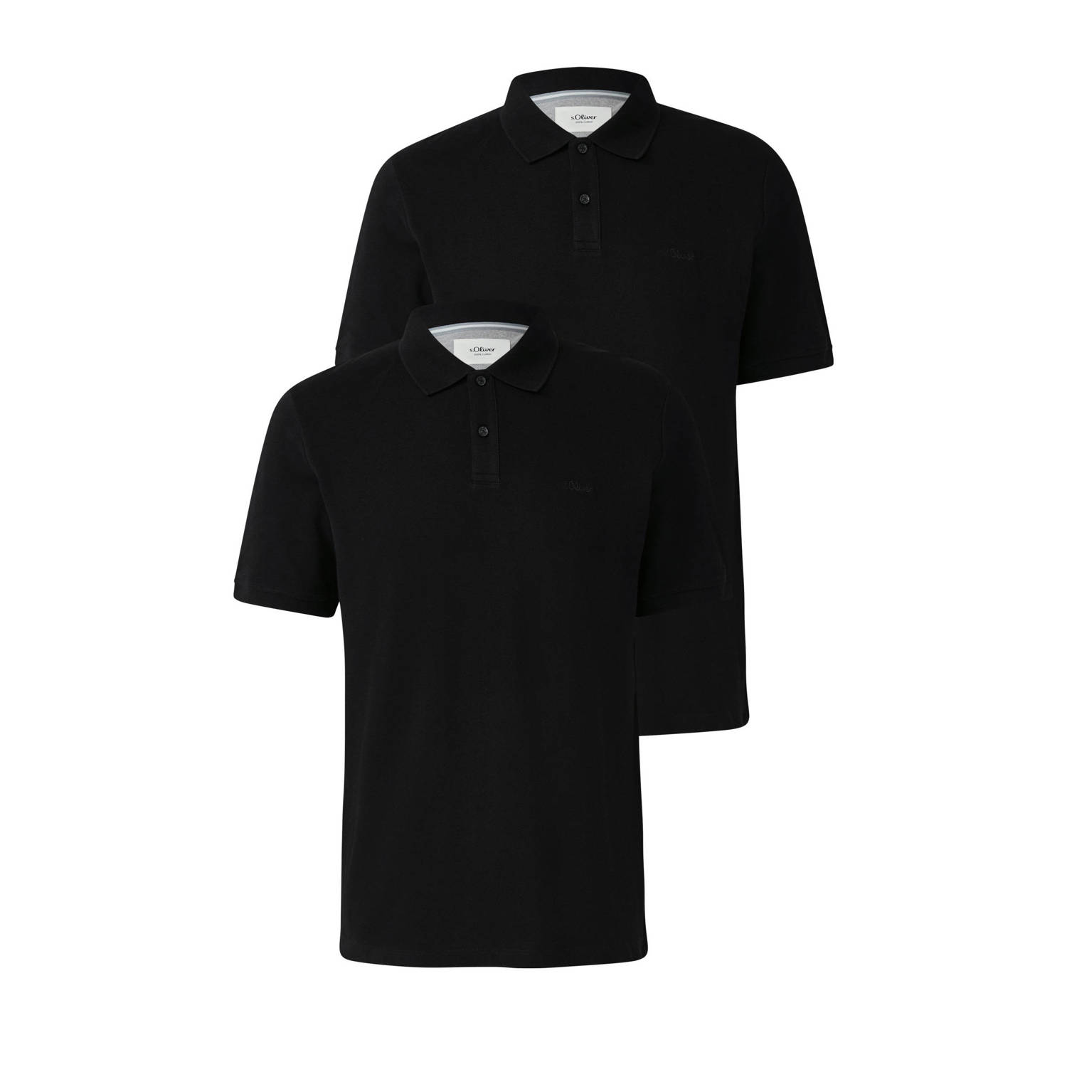 S.Oliver regular polo zwart