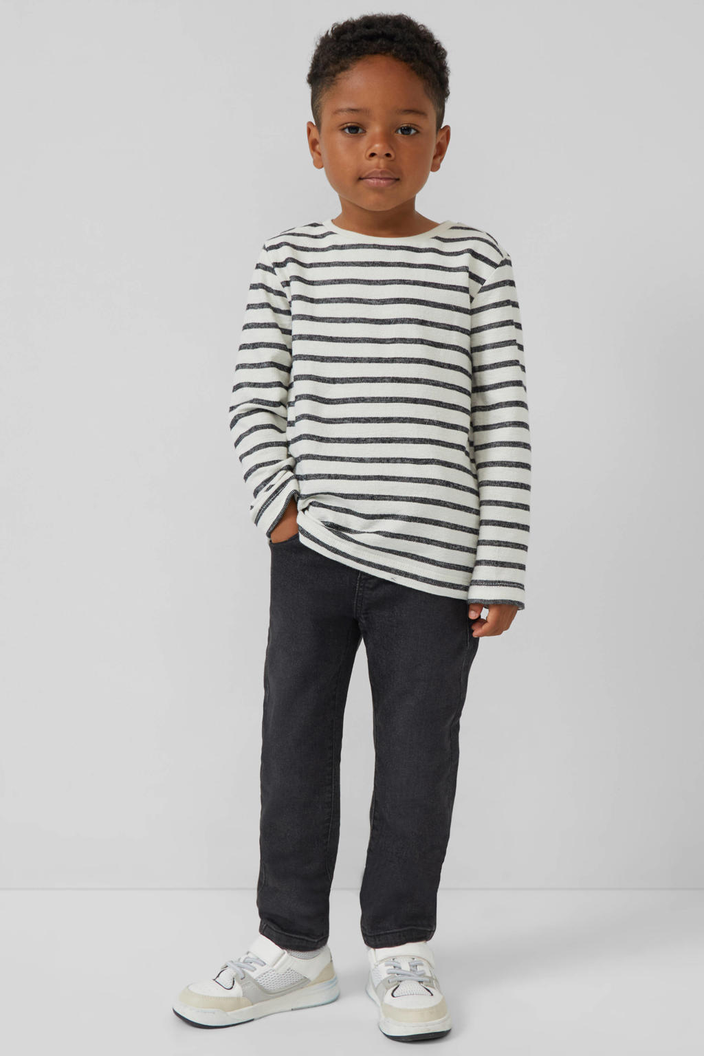 Grey denim jongens s.Oliver waist slim fit jeans met effen