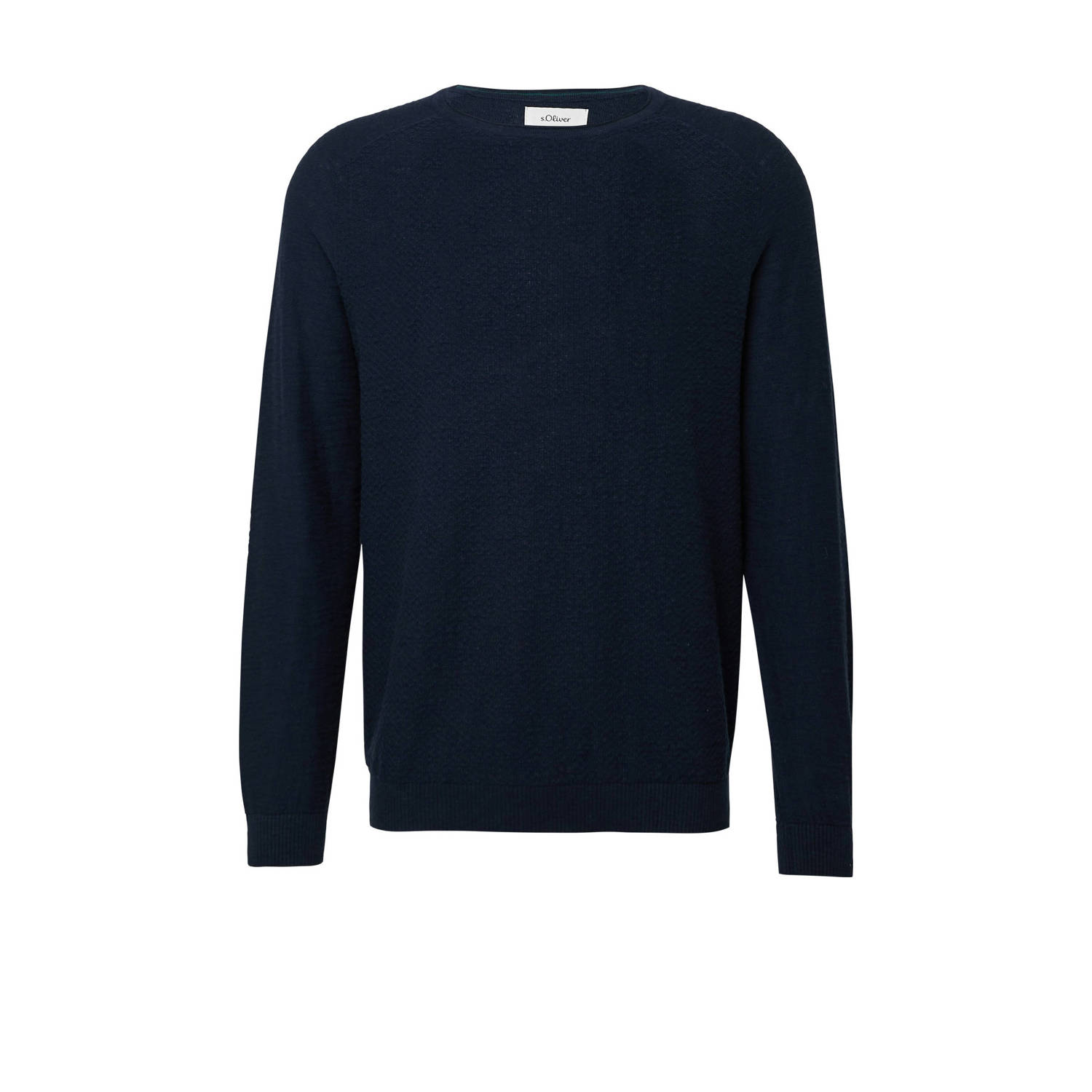 S.Oliver trui met ingebreid patroon donkerblauw