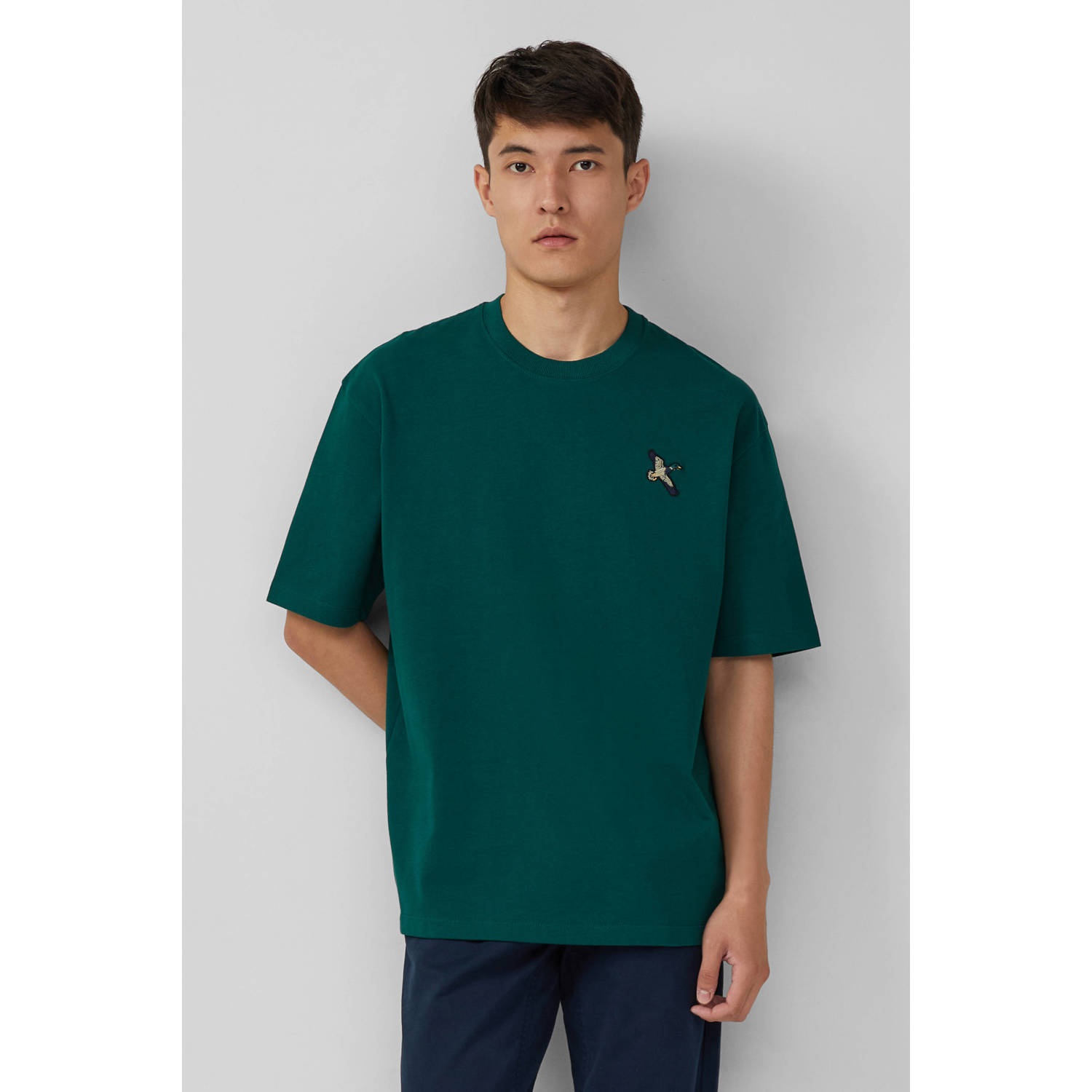 S.Oliver relaxed T-shirt donkergroen