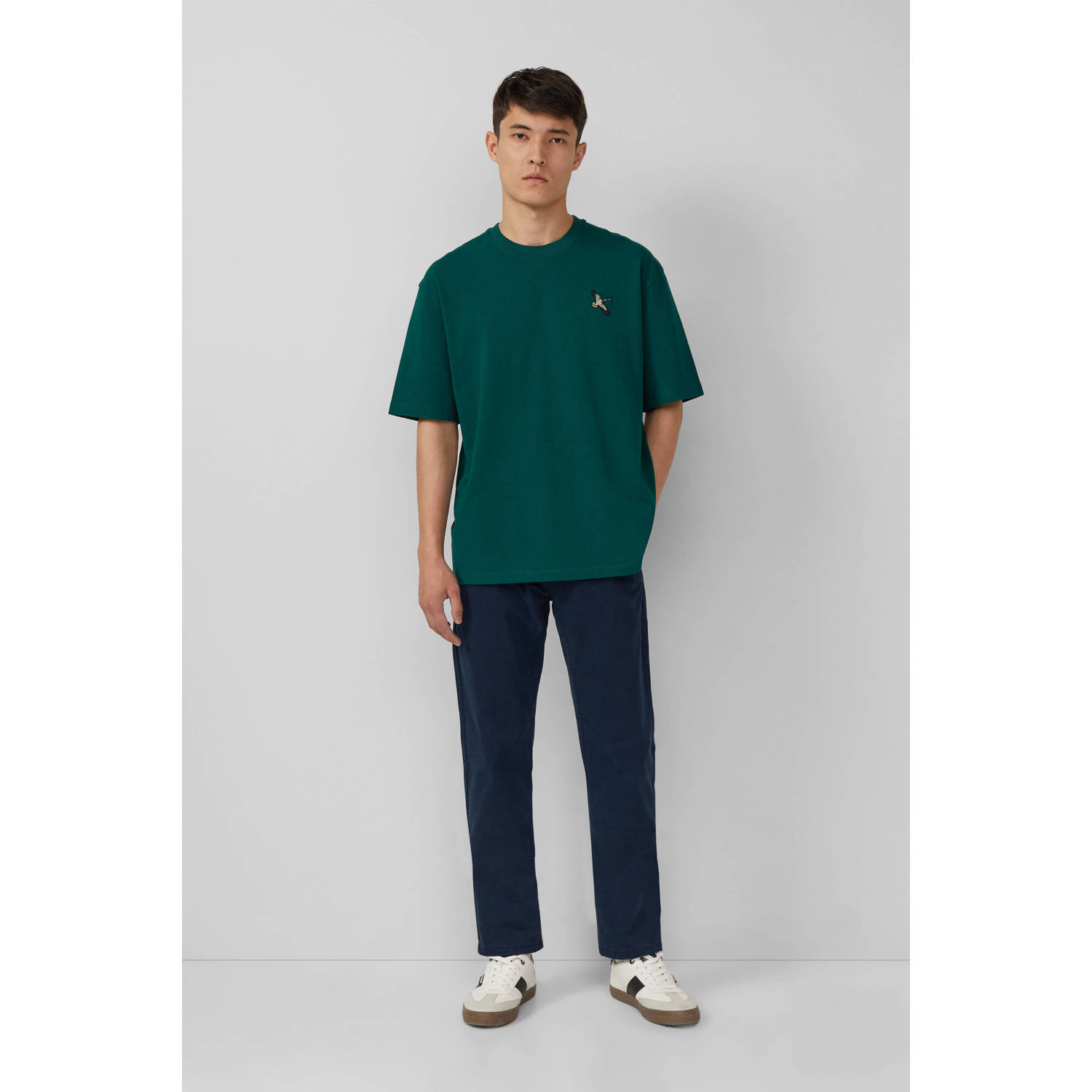 s.Oliver relaxed T-shirt donkergroen