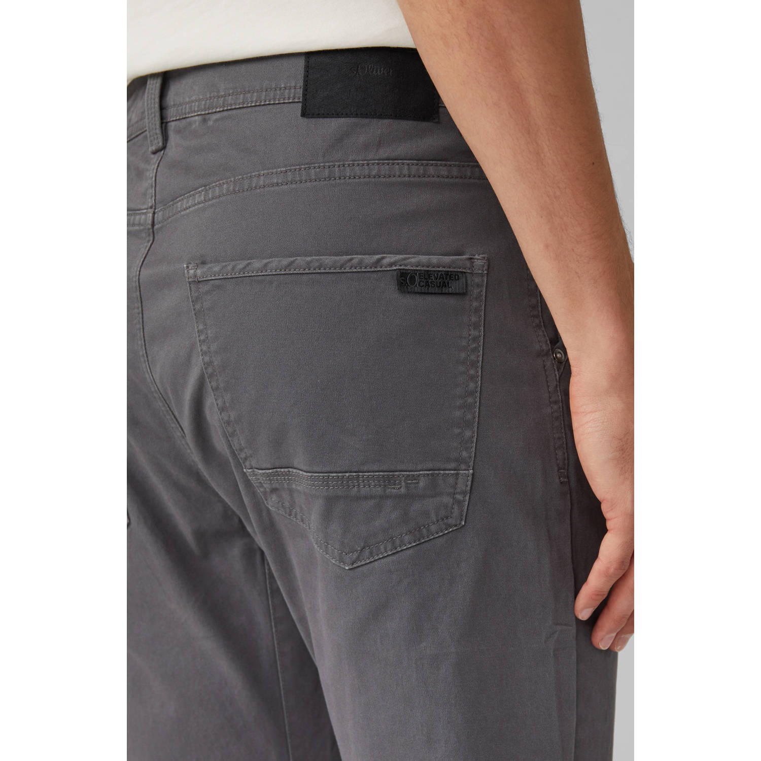 s.Oliver regular casual broek grijs