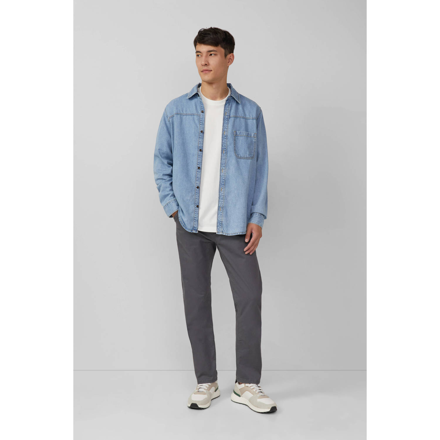 s.Oliver denim casual overhemd lichtblauw