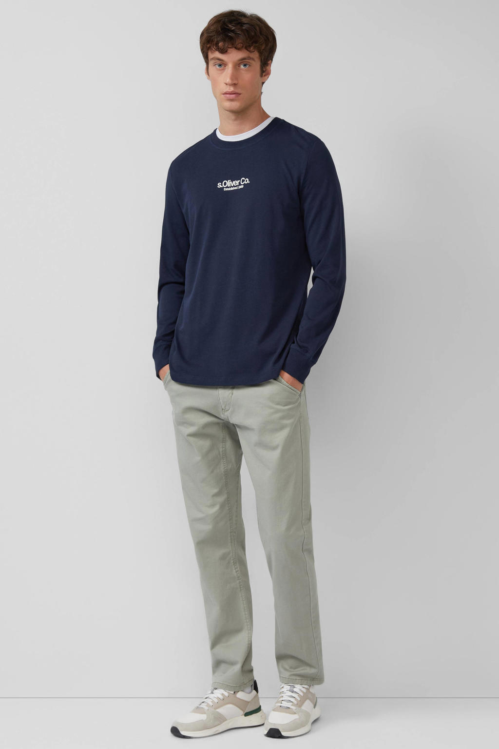 s.Oliver jersey regular T-shirt donkerblauw