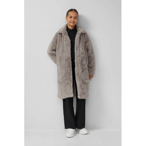 s.Oliver faux fur jas grijs afbeelding