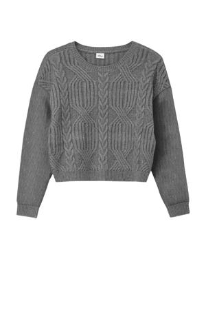 trui grijs met kabels