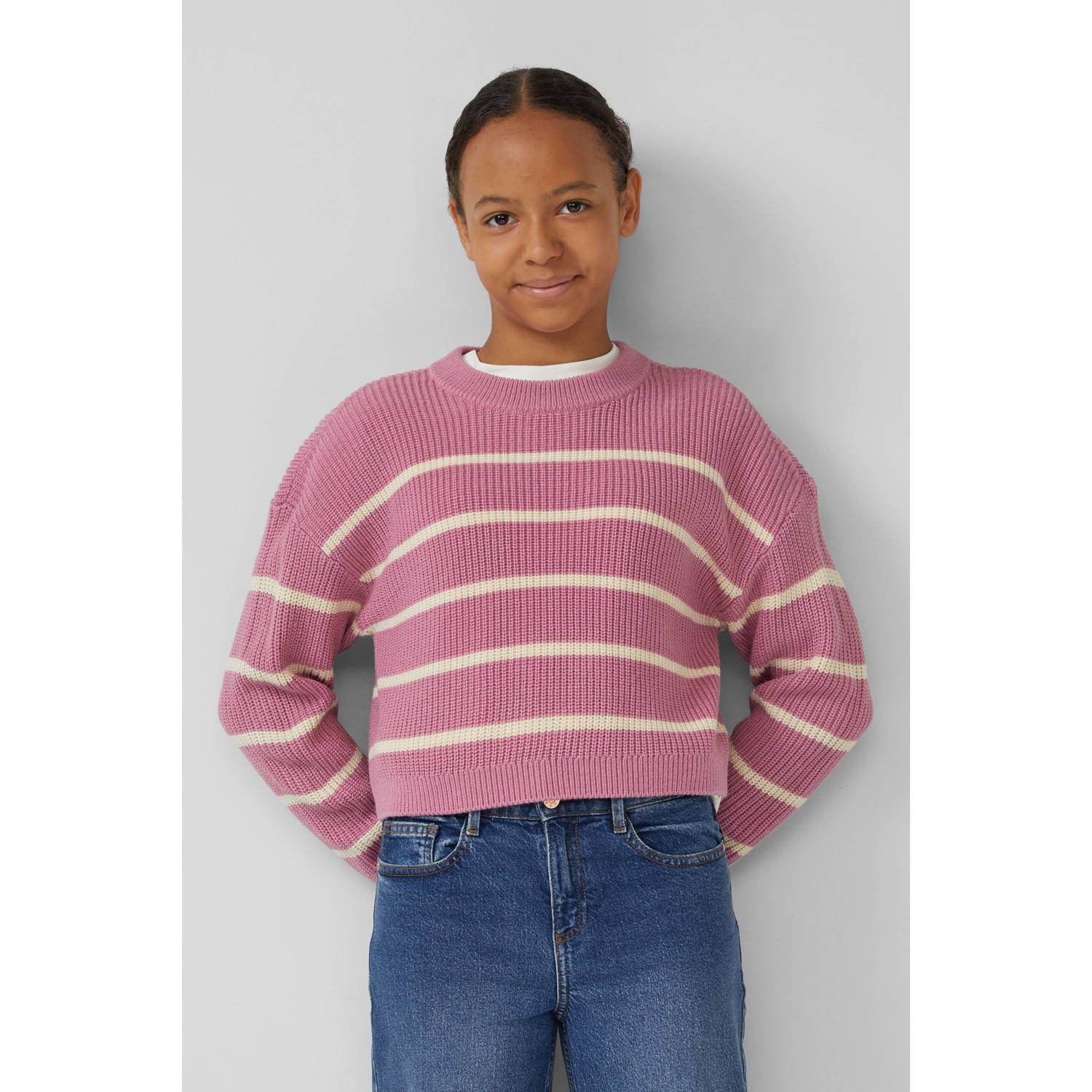 S.Oliver RED LABEL Boxy fit gebreide pullover met streepmotief